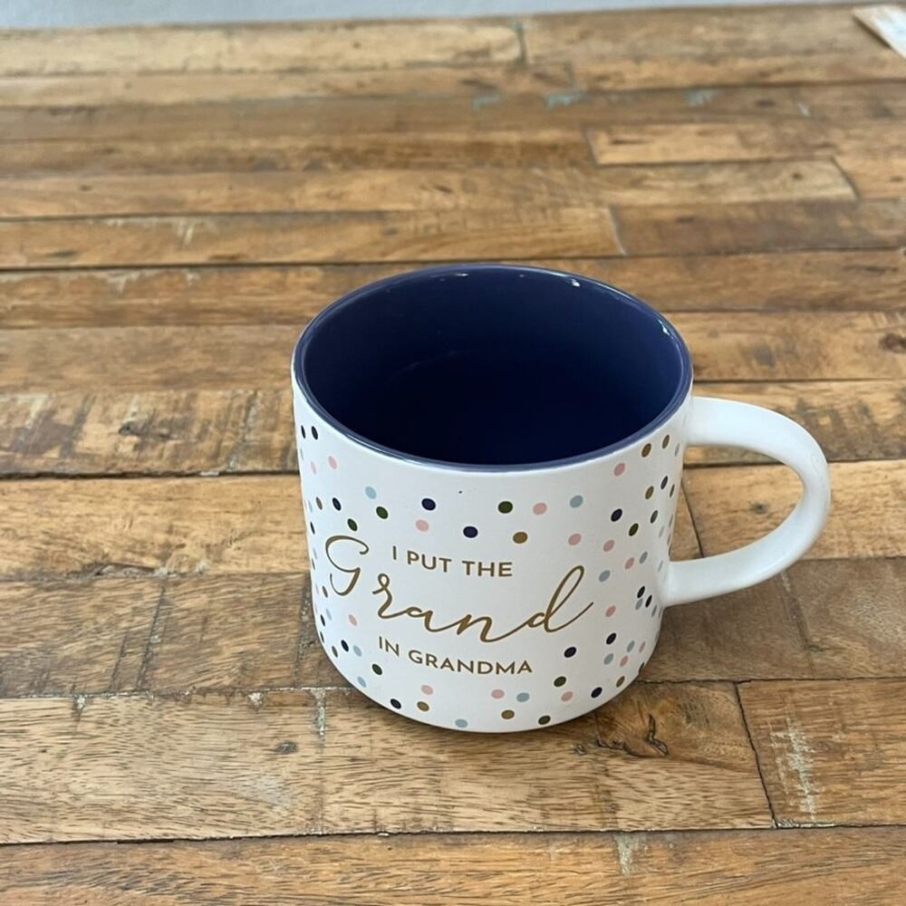 Threshold 16 oz Stoneware Mug I Put The Grand In Grandma Dotted Design